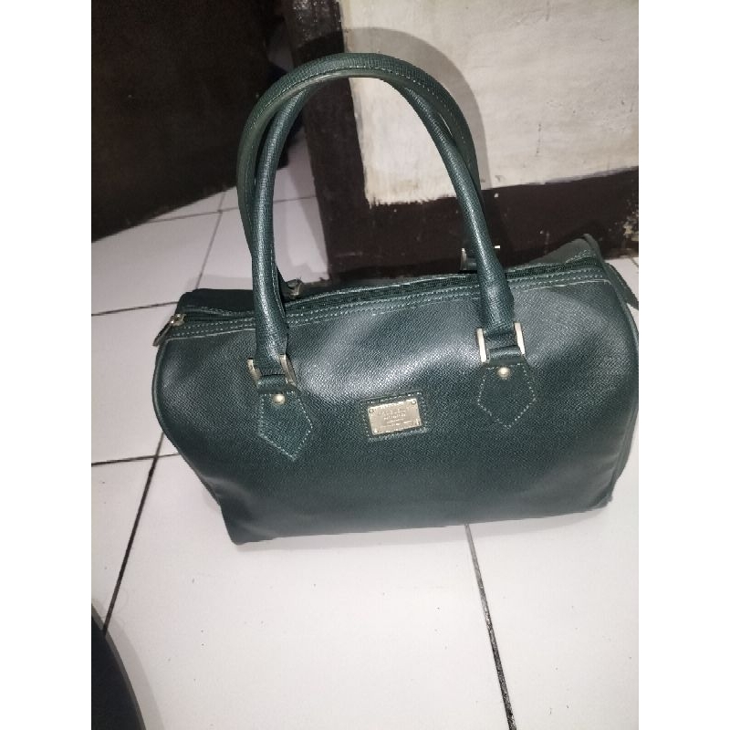 tas speedy brand crocodile warna hijau botol preloved