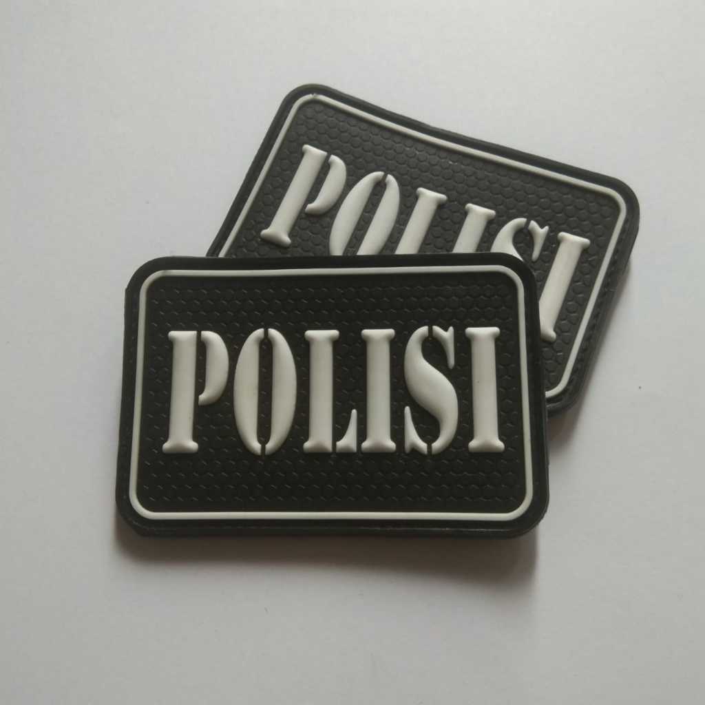 Patch Rubber POLISI / Emblem Tempelan Velcro / Tulisan Polisi