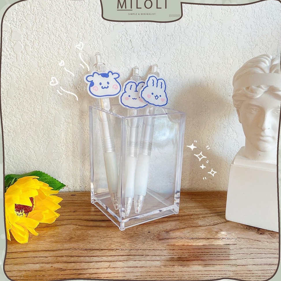 

ART W54T MILOLI Tempat Pensil Acrylic Tabung Pensil Transparan Aesthetic Korean Pen Holder F77