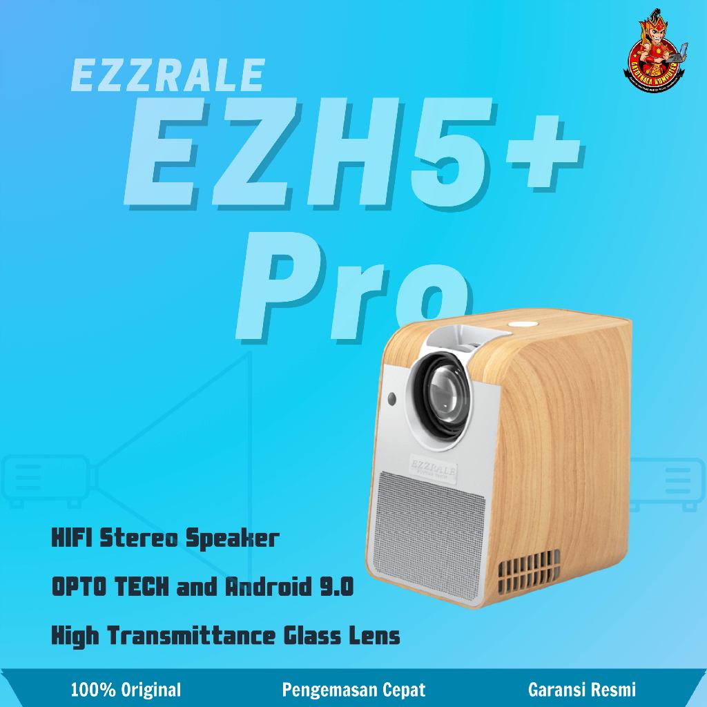 Ezzrale EZH5+ PRO Mini Proyektor Projector Smart Mini Android Bluetooth Speaker WIFI Mirroring