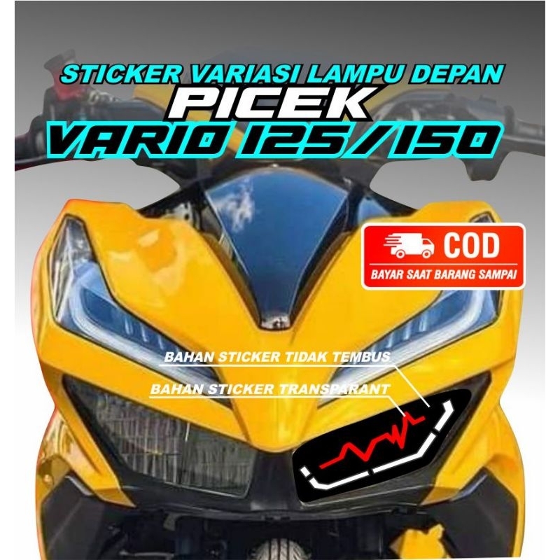 stiker variasi picek lampu depan Vario new led 125/150(1pcs)