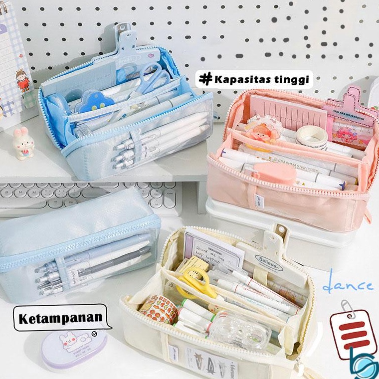 

ART H12W Kotak pensil Model Prisma Warna Solid Berkapasitas Besar MultiFungsi Tahan AirLarge Capacity Waterproof Pencil Case Best Stationary
