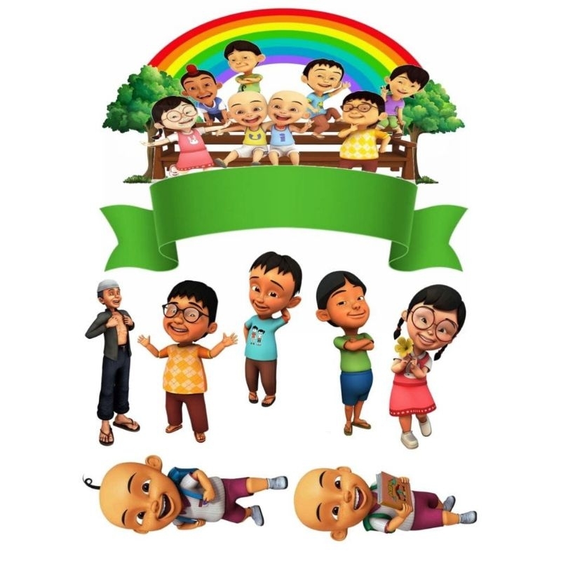 Topper Upin Ipin kue ulang tahun