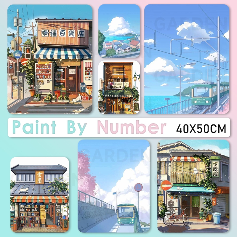 

[With Frame] DIY Paint By Number Set 40 x 50 cm Warna Cat Pribadi dengan Angka Dekorasi Pondok Jepang Segar Seri Pemandangan Lukisan Cat Minyak Pewarnaan Yang Dilukis dengan Tangan/360