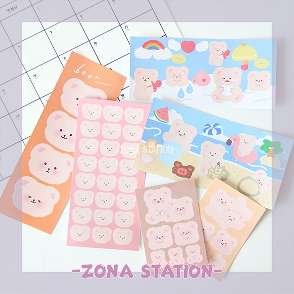 

[ZS] 1 Lembar / Sticker Beruang Cute Decoration Scrapbook