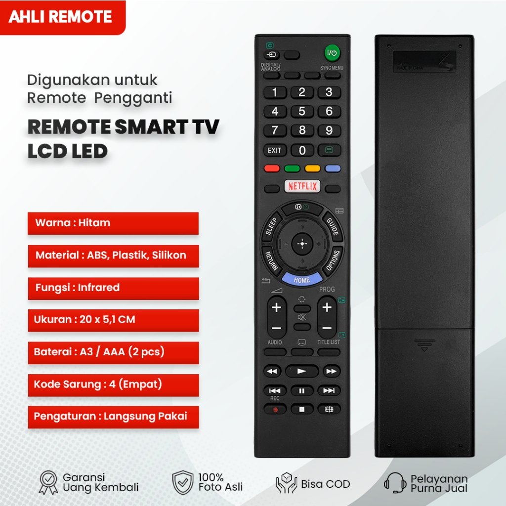 Remote TV Sony Bravia Smart TV RMT-TX201P / Remot Smart TV Sony Bravia