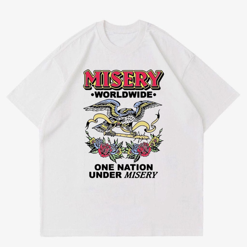 KAOS MISERY WORLDWIDE VINTAGE | T-SHIRT BAJU GAMBAR MISERY WORLDWIDE | KAOS MISERY WORLDWIDE