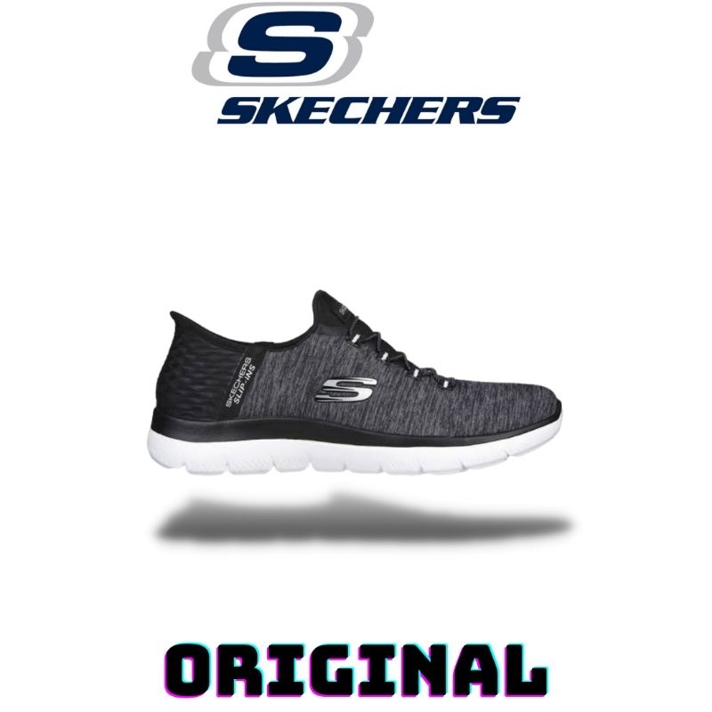 Sepatu Skechers Summits Dazzling Haze Black Women's ( 149937/BKW ) Original