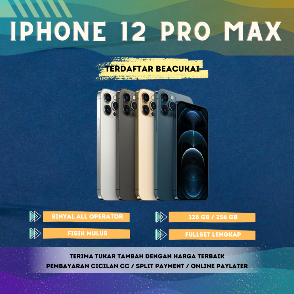 iPhone 12 Pro Max 128Gb 256Gb 512Gb Second Imei Terdaftar Mulus Fullset Garansi