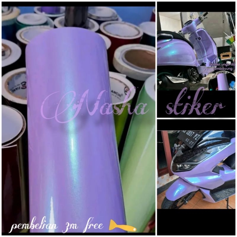 Stiker Skotlet Motor Warna Ungu Lembayung