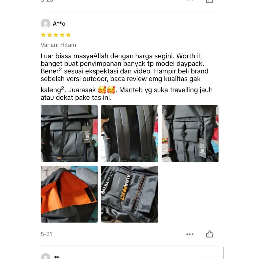 OFFICIAL ALBA PROJECT Backpack Vegas 1.0 - Tas Ransel Pria Waterproof Backpack Vegas Pria Tas