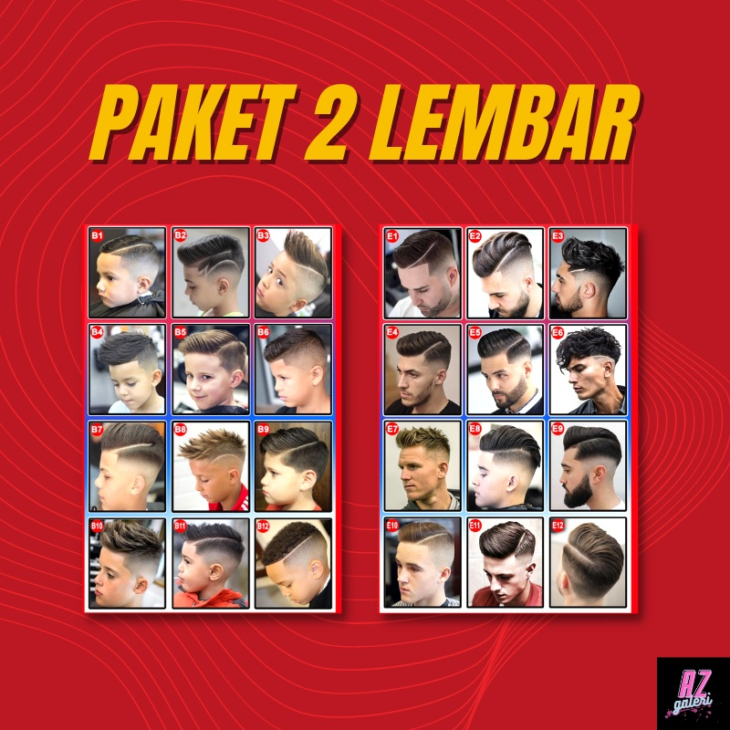 (ISI 2 PCS) Poster Pangkas Rambut Poster Pangkas Rambut Pria Poster Barbershop Poster Pangkas Rambut