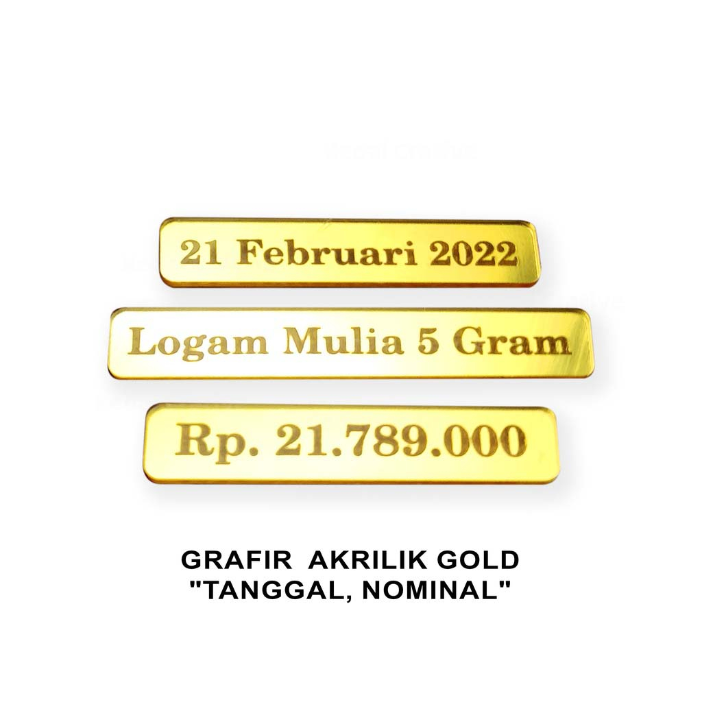 Grafir Tanggal Nominal Akrilik Gold