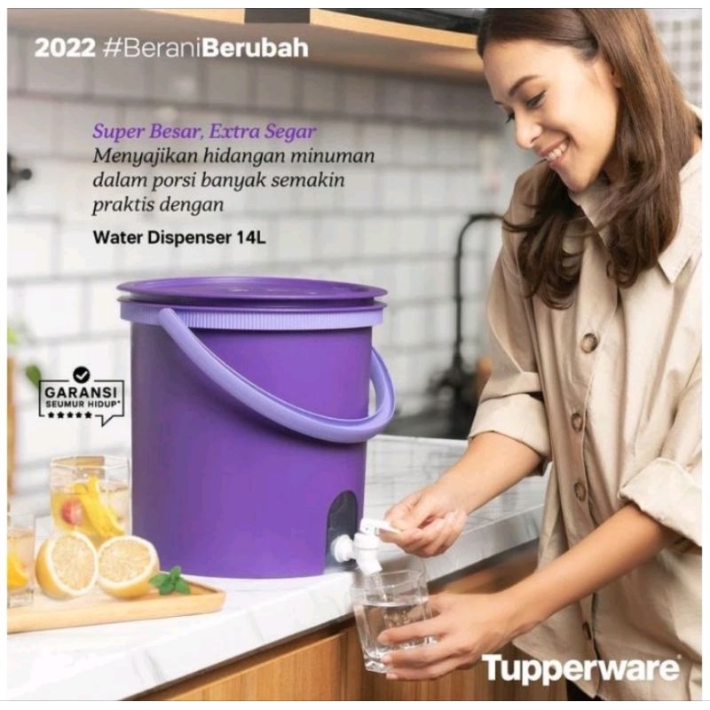 Tupperware - Dispenser Water 14 Liter Ungu
