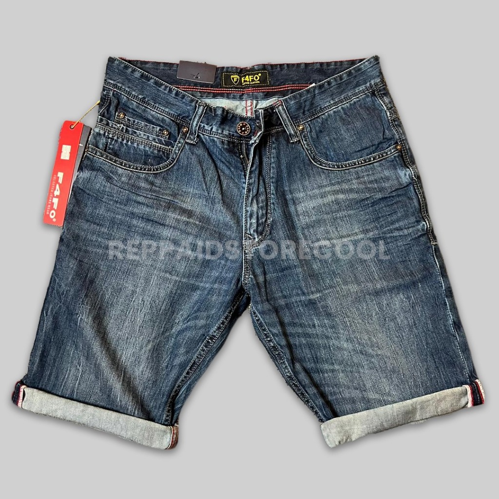 Celana Jeans Pendek Pria Polos Reguler - Original Fafo Jeans