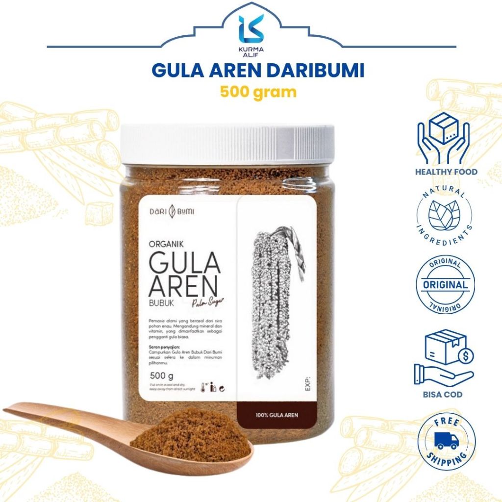 

Gula Aren Gula Bubuk Dari Bumi 500 gr - Gula Aren Bubuk Pure Organik Premium Original