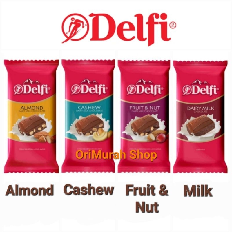 

Coklat Delfi Almond Cashew Fruit And Nut Dairy Milk Chocolate Bar 125 Gram Cokelat Susu Isi Buah Kacang Mede Almonds Batangan