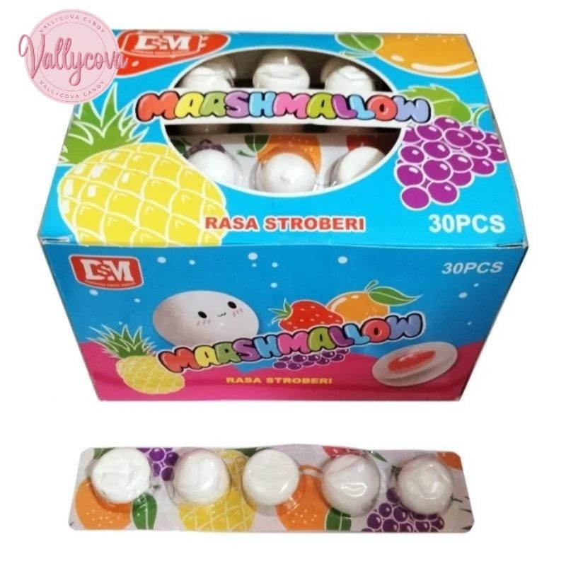 

Marshmallow Bulat DSM 1 Pak / 30 Pcs Harga Grosir
