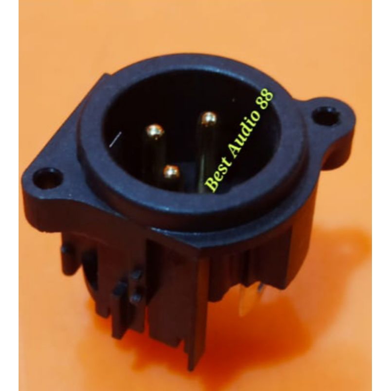 Jack jek jak canon bodi plastik XLR Male 3 pin.hitam Kaki lurus  STX JSP1