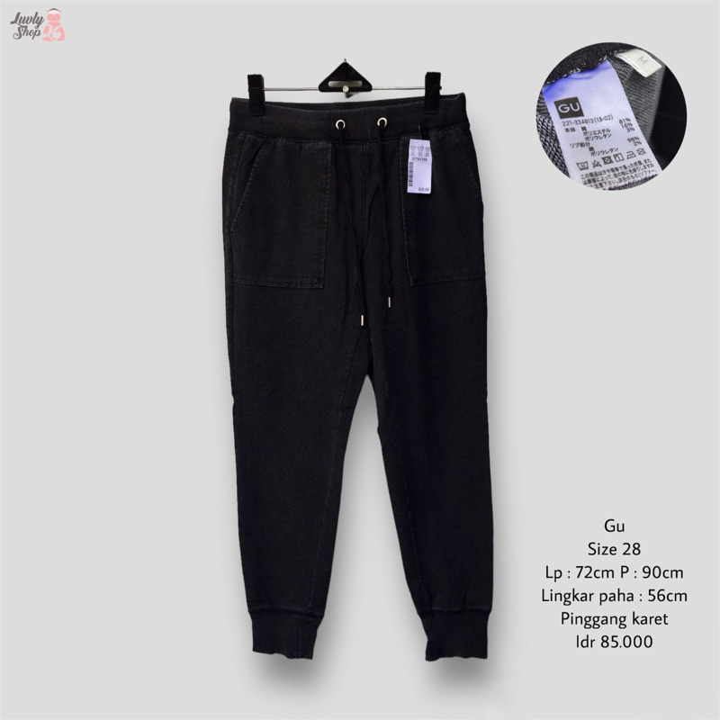 GU jogger pants snowblack