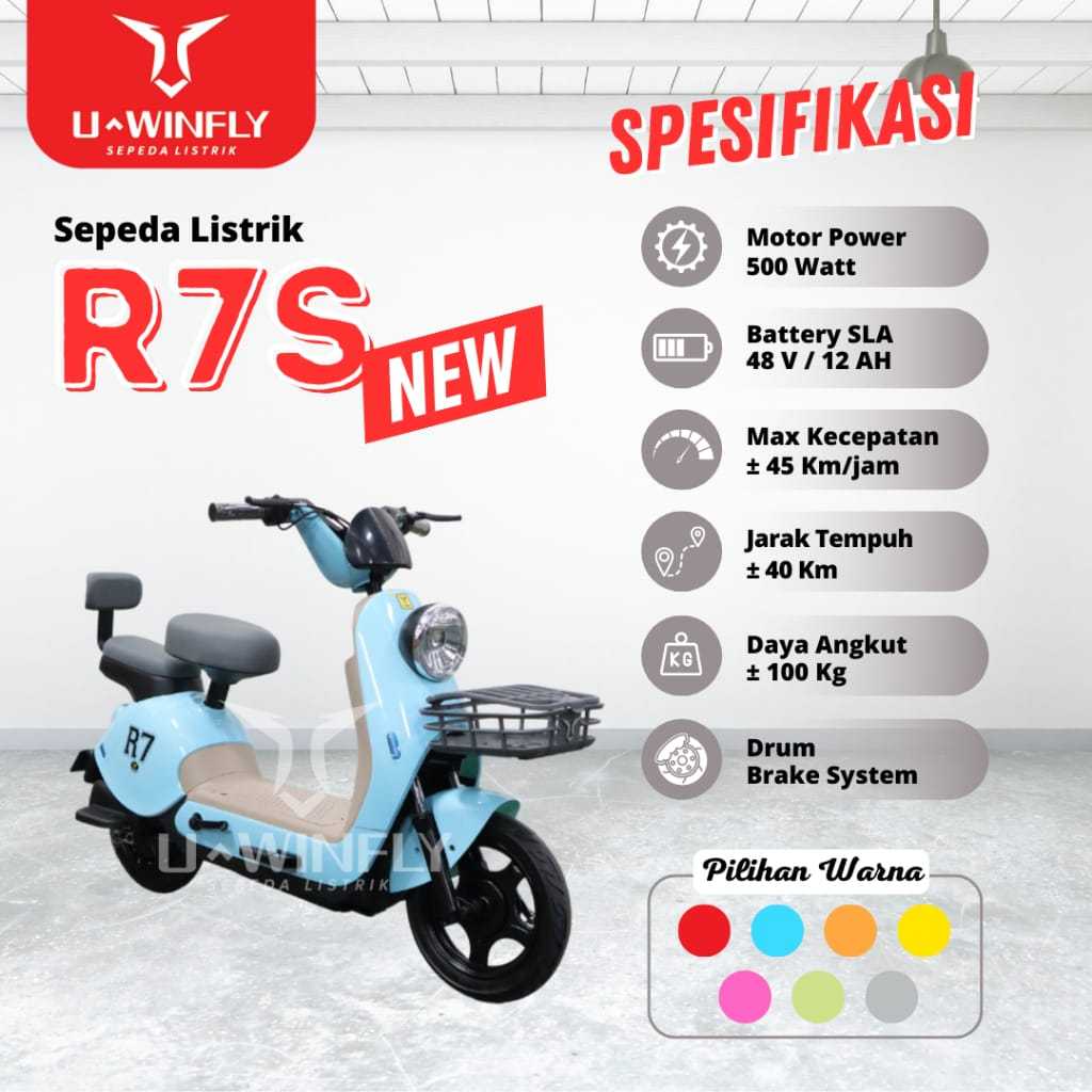 Sepeda Listrik U-WINFLY Tipe R7-S (GARANSI 10 TAHUN)