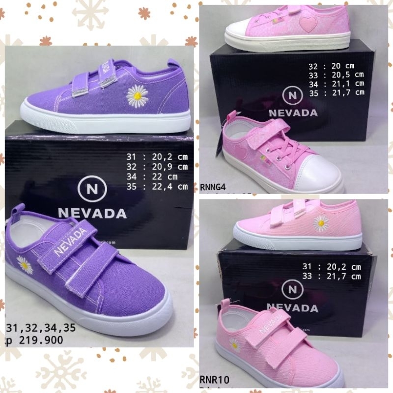 Sepatu Sneakers Tali Anak Perempuan Branded Nevada Matahari Original