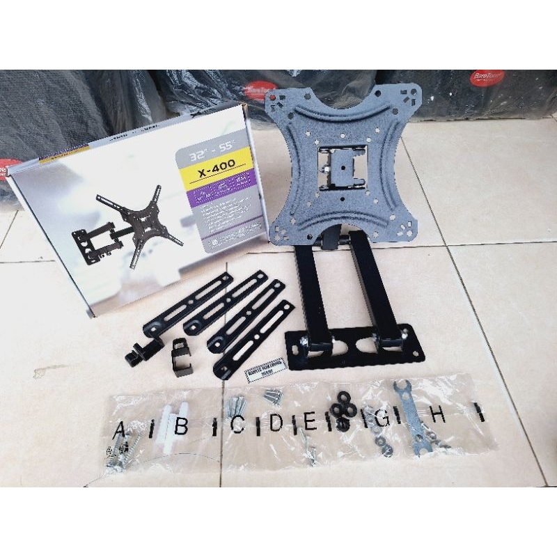 BRACKET TV LED X-400 32" - 55" BRACKET TV LCD 32" - 55" (6 ARAH), SWING BRACKET TV