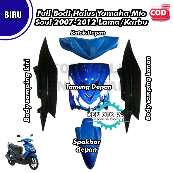 Full Body Bodi Halus Yamaha Mio Soul/Mio Soul Lama Warna Biru  Fullset
