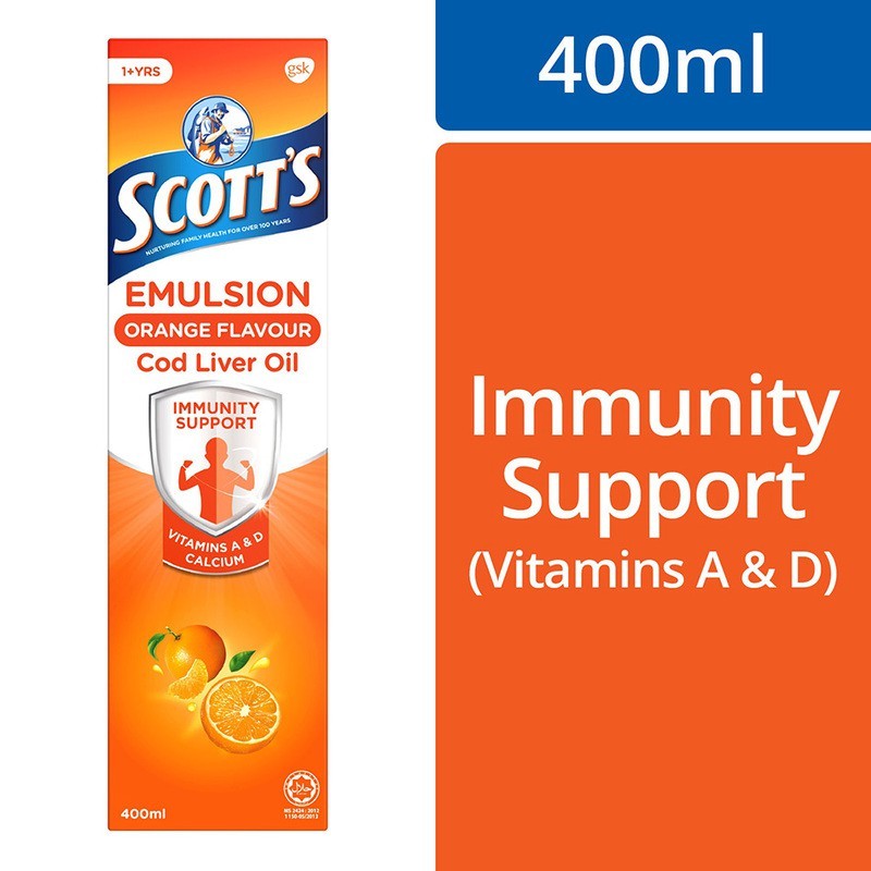 Scott's Emulsion Immunity Support Vitamins A & D - Orange for 1 yo +// SINGAPORE