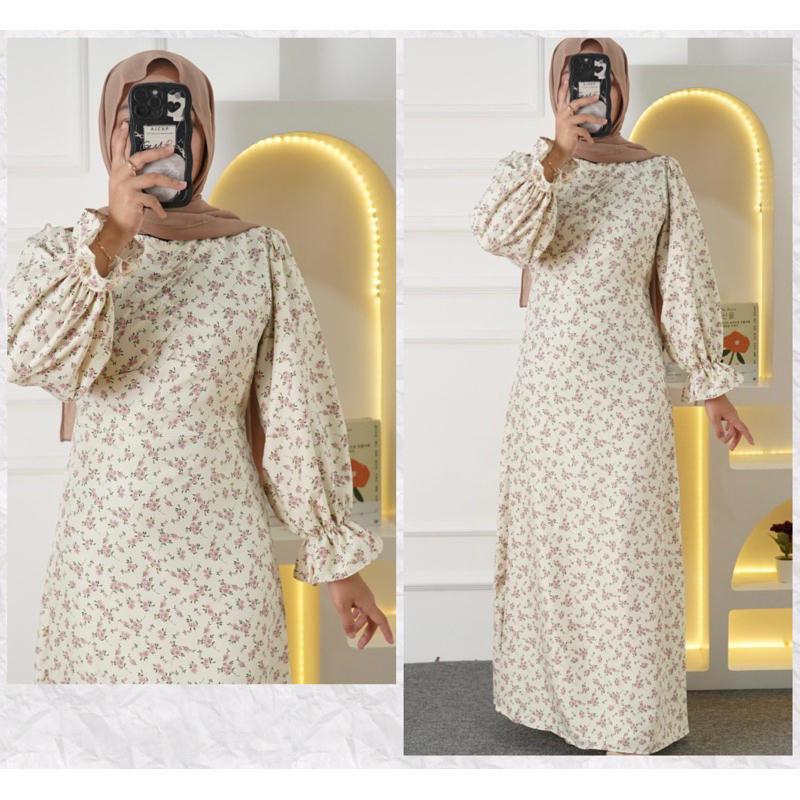 ZERAX - ELENA SHAKILA MAXI DRESS / GAMIS ELEGAN MODEL TERBARU / FASHION WANITA HIJAB STYLE