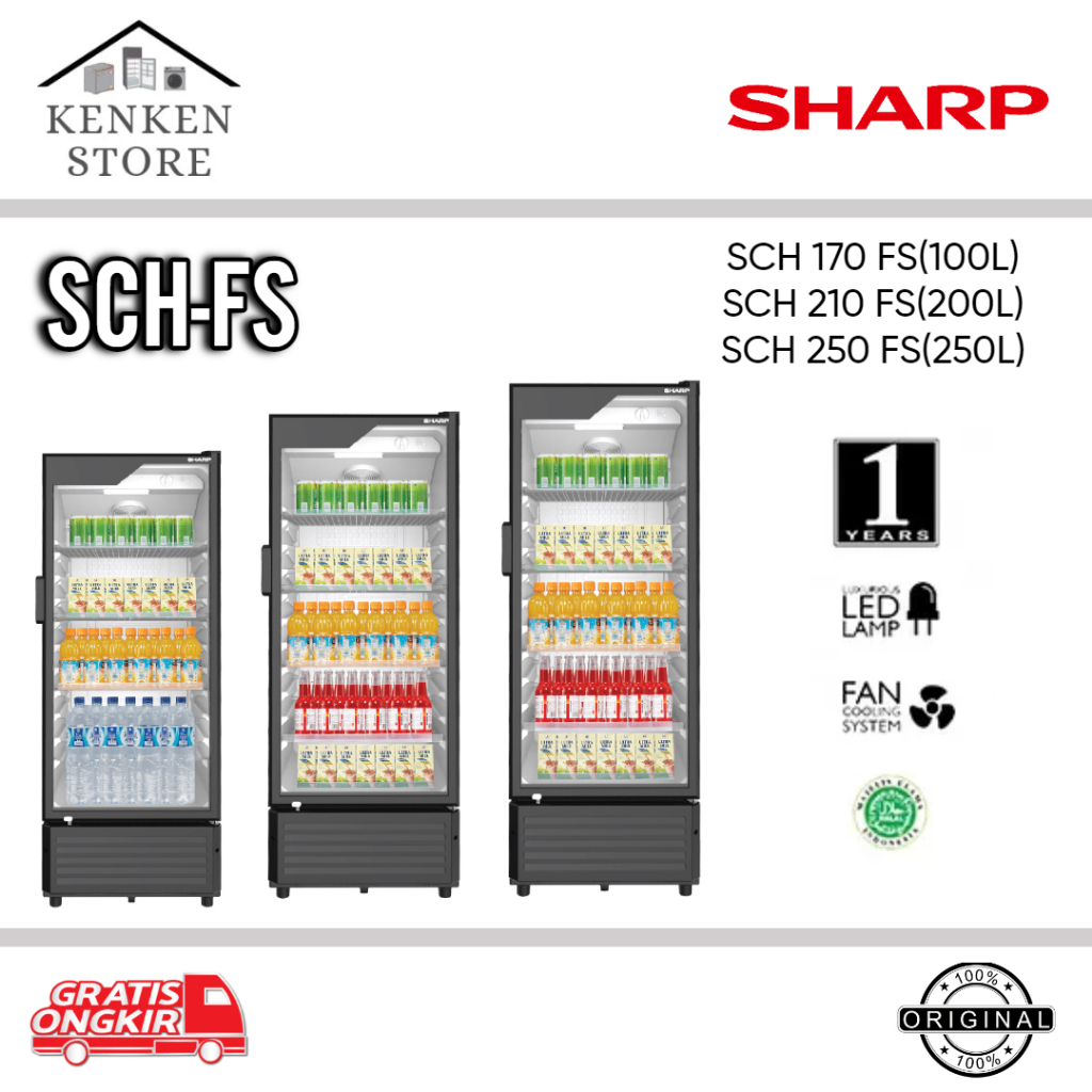 SHOWCASE SHARP SCH-FS SCH170FS 3rak |SCH210FS 3 rak|SCH250FS 4 rak