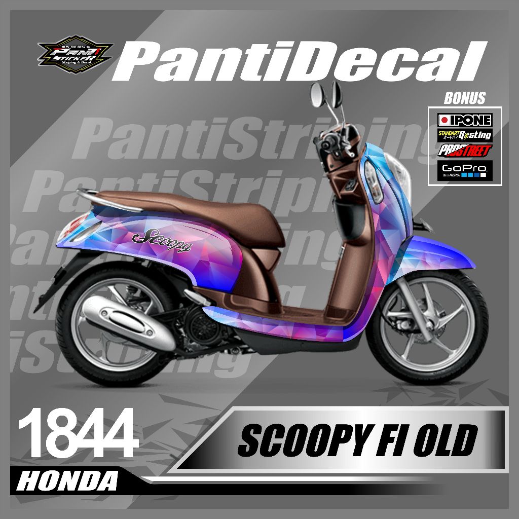 Stiker Full Body Decal Scoopy fi old/ Fi / old Fi POlygonal rainbow