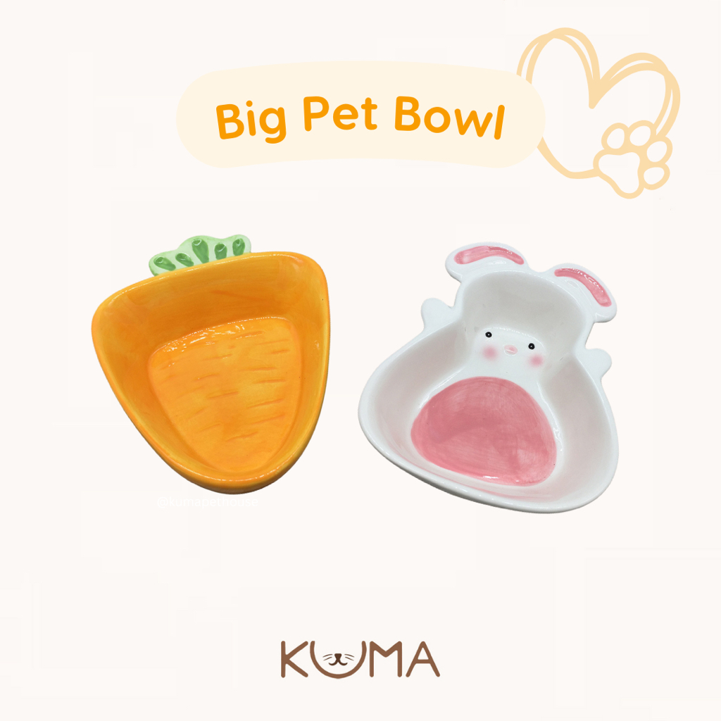 [KUMA] Big Pet Bowl Ceramic | Mangkok Tempat Makan Minum Hamster Kelinci Guinea Pig Sugar Glider Ben