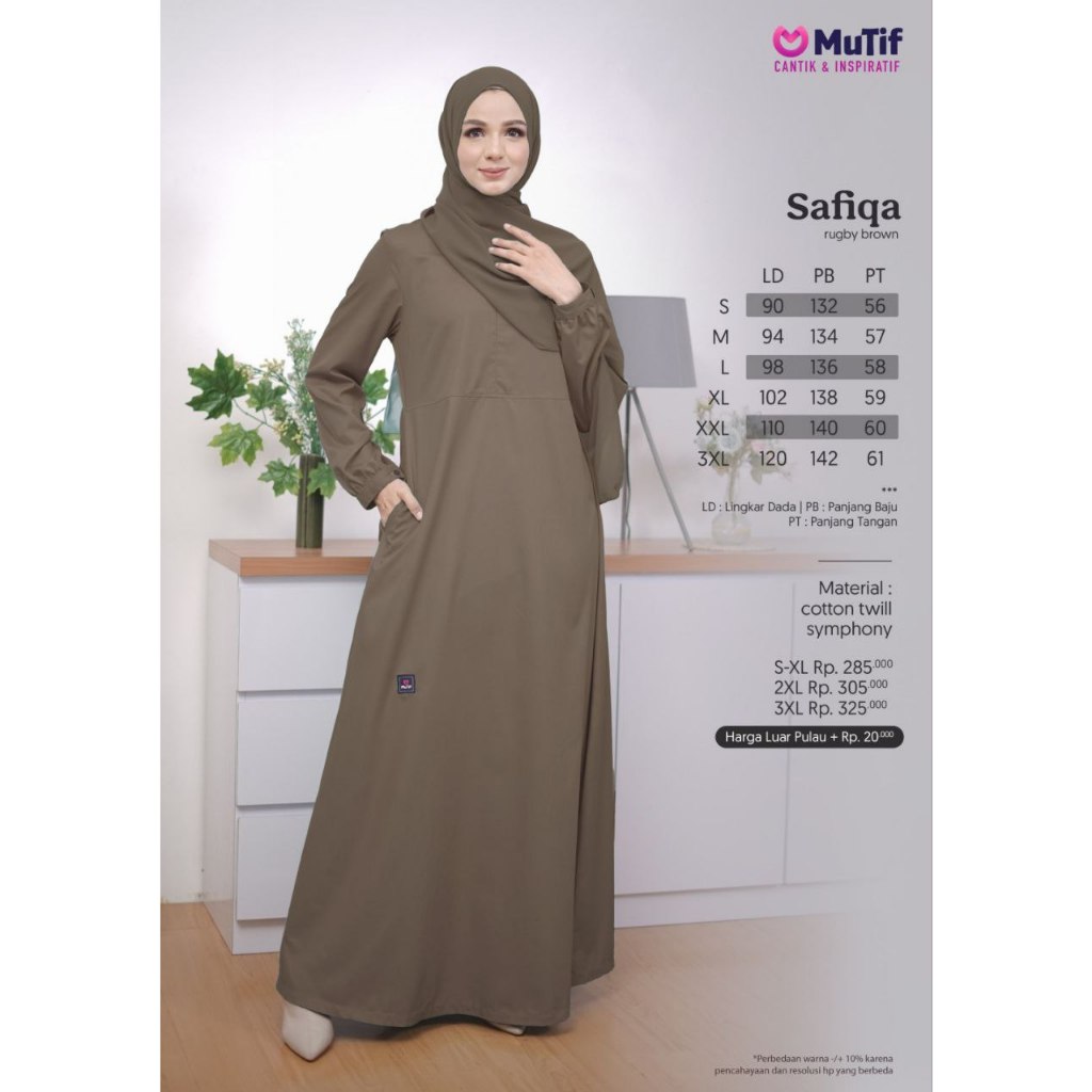 MuTif 100% ORI | Safiqa | Gamis Basic MuTif