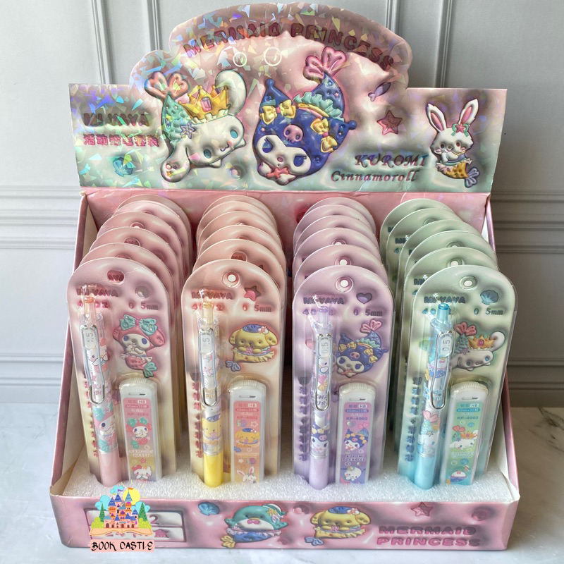 

Pensil mekanik set refill sanrio mermaid kuromi melody cinamoroll pompompurin