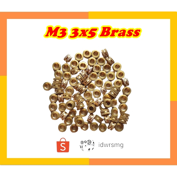 M3 3x5 Brass Knurled Insert Nut Thread 3mm