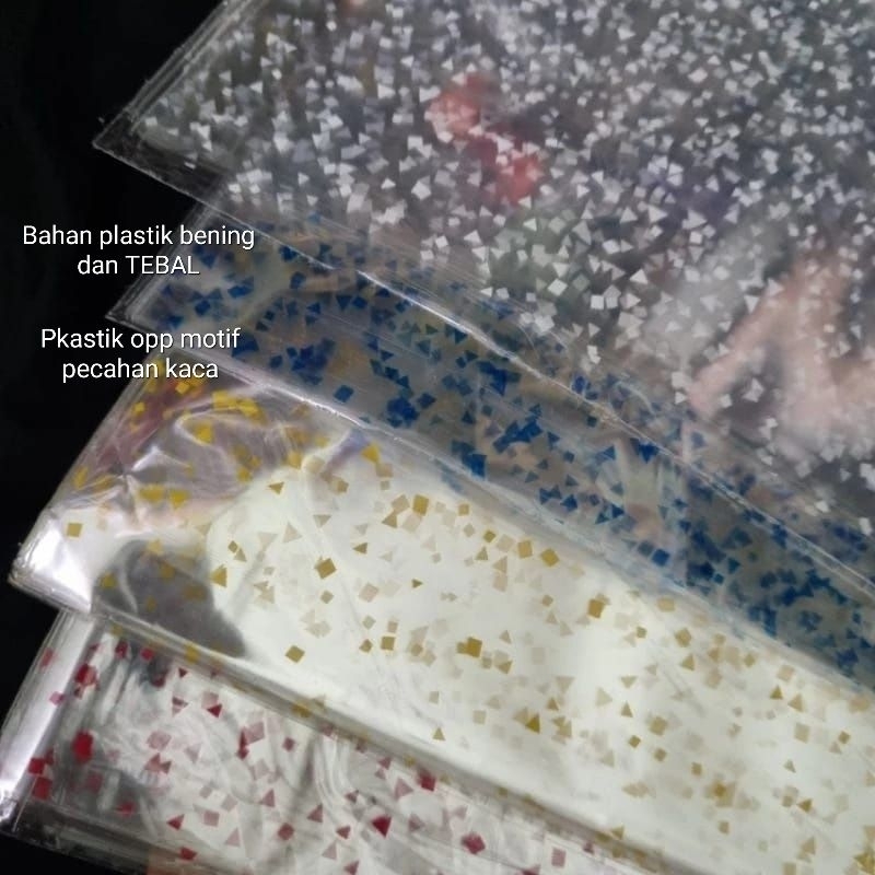 

iDk90 Opp flower tebal ukuran 45x65cm plastik parcel plastik snack isi 12pcs