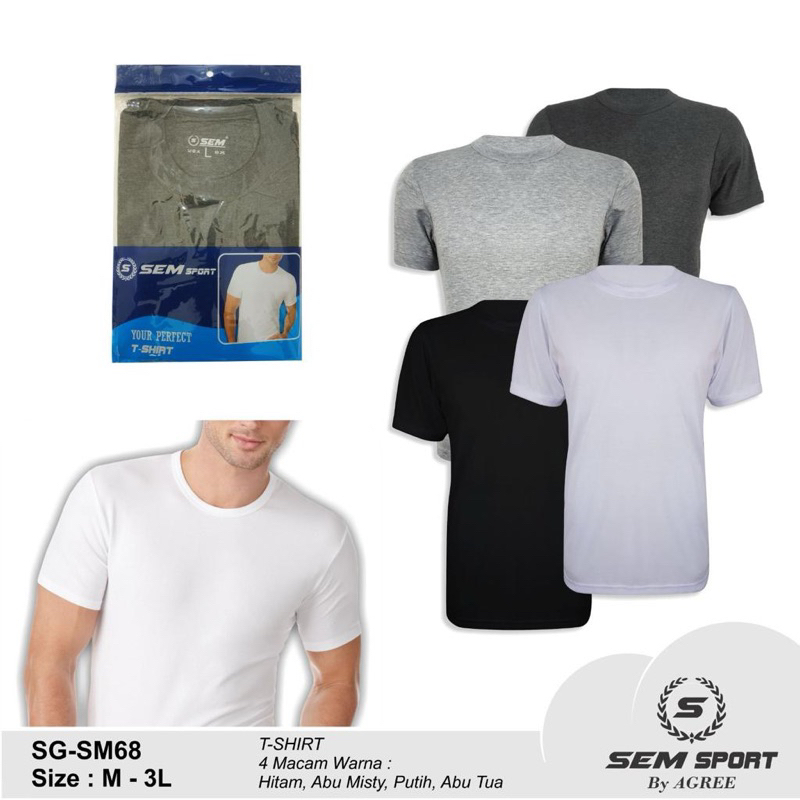 Kaos oblong pria by Agree SEM SPORT