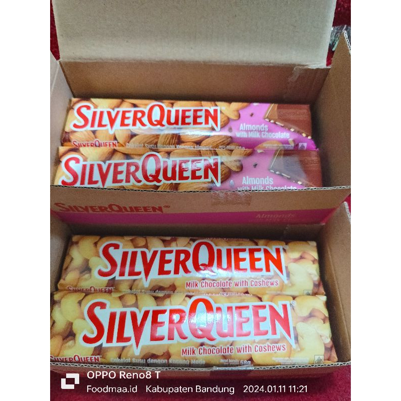 

SILVERQUEEN MEDE/ALMOND 58GR 1BOX ISI 10PCS