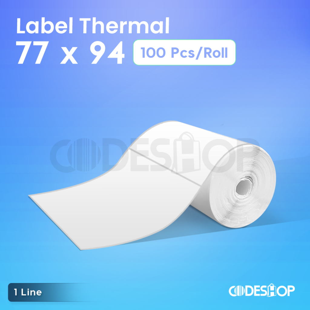 

Label Thermal 77 x 94 77x94 mm / 77x94mm isi 100 Pcs Stiker Resi