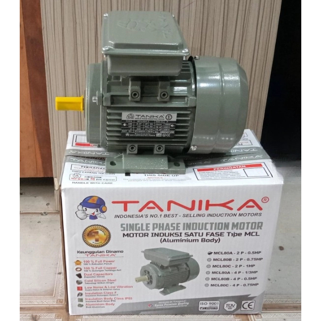 Dinamo Elektromotor 0.5 HP Putaran Cepat 1 phase TANIKA