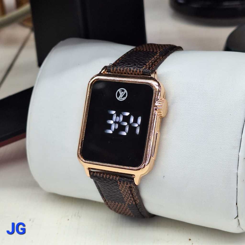 Sale - Jam Tangan Wanita Lv3206Hm Led Touch Screen Tali Kulit Free Box & Baterai Cadangan