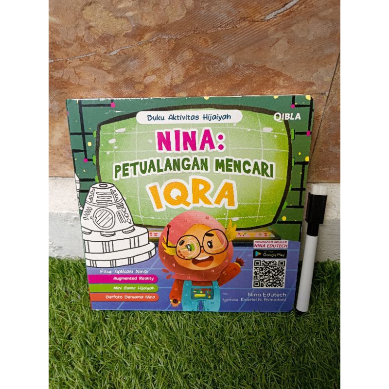 Buku Aktivitas Hijaiyah Nina : Petualangan Mencari Iqra Qibla Boardbook Iqra wipe and clean nina tec