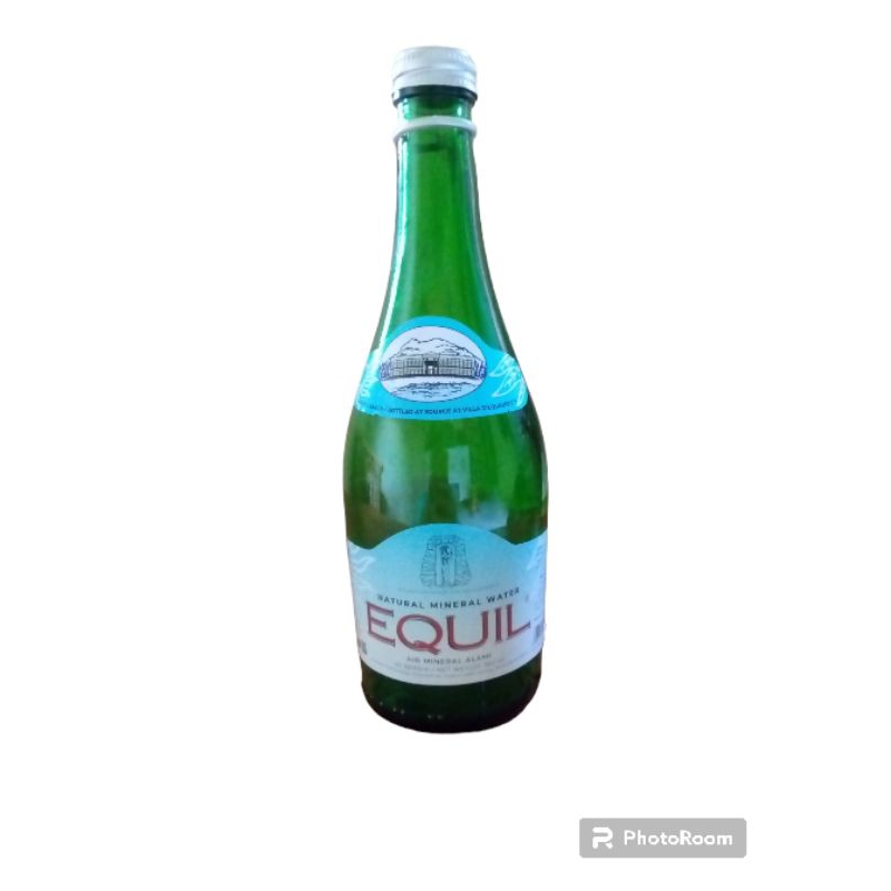 Botol kaca bekas air mineral Equil 380 Ml