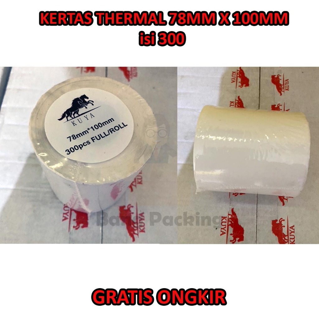 Kertas Termal 78x100mm Isi 300 Pcs - Label Thermal 78x100mm Isi 300 Pcs - Kertas Thermal Roll - Labe