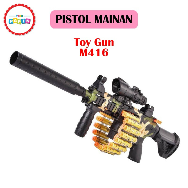 TokoPapin Mainan Anak Laki Laki Pistol Pistolan Tembakan Senapan Kokang Rifle Toy Gun M416