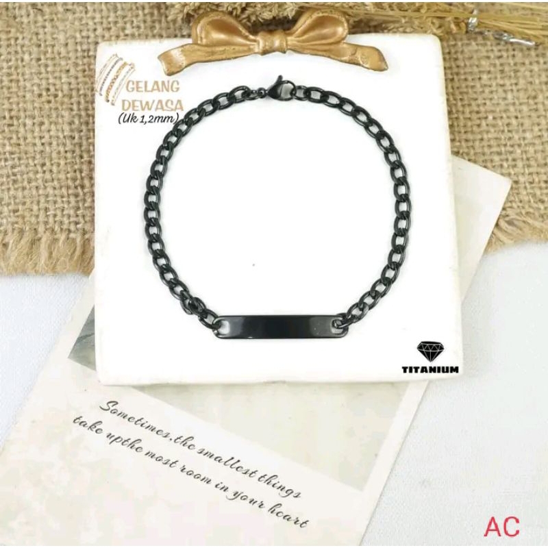 gelang sisik naga hitam cowok dan cewek titanium