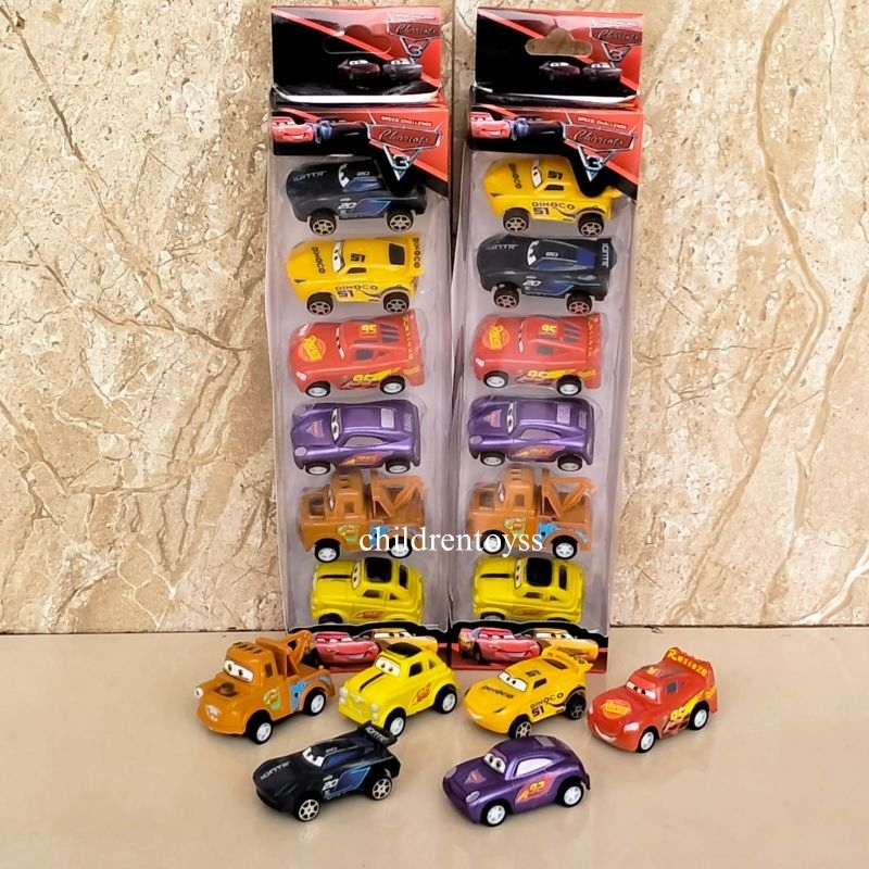 Mainan mobil Cars mcqueen set 6pcs / Mainan Cars McQueen