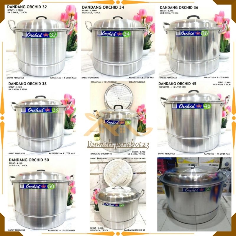 ORCHID - Panci Dandang Langseng Serbaguna Ukuran 40 45 50 55 60 cm ( 10 15 17 20 30 Liter ) Panci Re