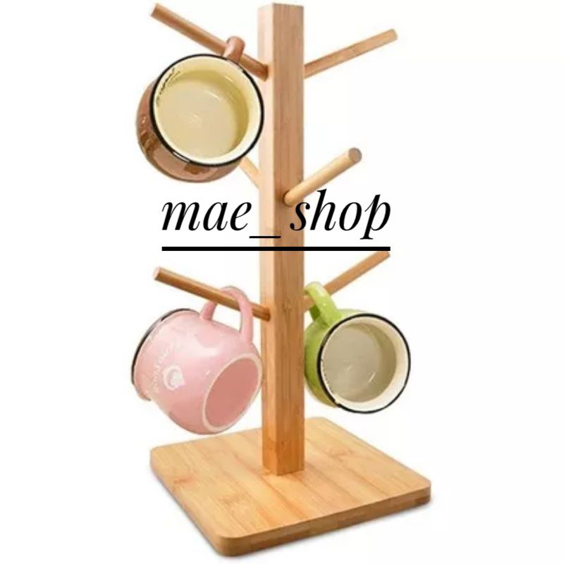 RAK GELAS KAYU SERBAGUNA RAK GELAS GANTUNG RAK MUG GANTUNGAN GELAS RAK GELAS MINIMALIS MULTIFUNGI GA